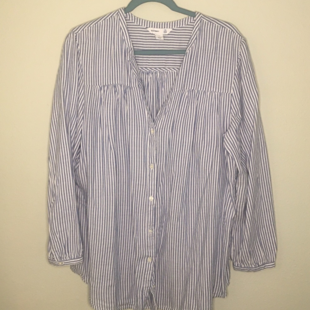 Old Navy striped collarless shirt XL